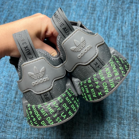 Adidas NMD R1 All Over Print Sneakers in Grey Signal Green - Picture 5 of 7
